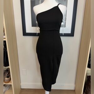 Fashion Nova One-Shoulder Black Dress